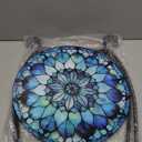 Outdoor Side Table Round Small Mosaic Patio Accent Indoor End Plant Coffee Tea Table for Yard Patio Porch Garden Living Room, Bedroom(Mandala Flower Style,14 Inch)