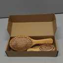 MRD Hair Brush Set, Natural Bamboo Comb Paddle Detangling Hairbrush, Wide-tooth and tail comb No Bristle, suit for Women Men and Kids Thick/Thin/Curly/Dry Hair Gift kit