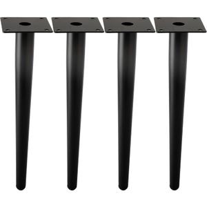 Straight Furniture Table Legs 24 Inch, Round Tapered Metal Furniture Legs Black, Modern Dresser Cabinet Sofa Support Feet Replacement, Set of 4
