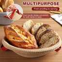 Sourdough Bread Baking Supplies, Cotton Rope Banneton Bread Proofing Basket Set, Oval & Round Bread Baskets with Liners & Covers (Khaki and gray, 10)