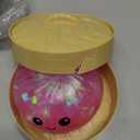 Glitter Dumpling Squishy Toy Dumpling Stress Ball with Steamer Case, Stress Relief Fidget Toy for Adults, Cute Squeeze Desk Toy Portable Toy Gift Idea (Pink)