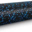 ProsourceFit High Density Foam Rollers 24 - inches long, Firm Full Body Athletic Massage Tool for Back Stretching, Yoga, Pilates, Post Workout Muscle Recuperation, Black/Blue