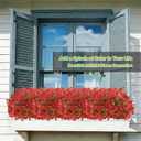 Artificial Flowers Fake Plants for Outdoors Spring Decoration, 13Bundles Silk Realistic UV Resistant Faux Flowers for Outside Planter Porch Yard Patio Garden Home Indoor, Red