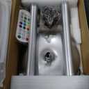 Corner Floor Lamp Silver, Smart RGB LED Corner Lamp with App & Remote, Modern Floor Lamp for Living Room, Bedroom, Color Changing Standing Lamps with 16 Million Colors, Scene Modes, Music Sync