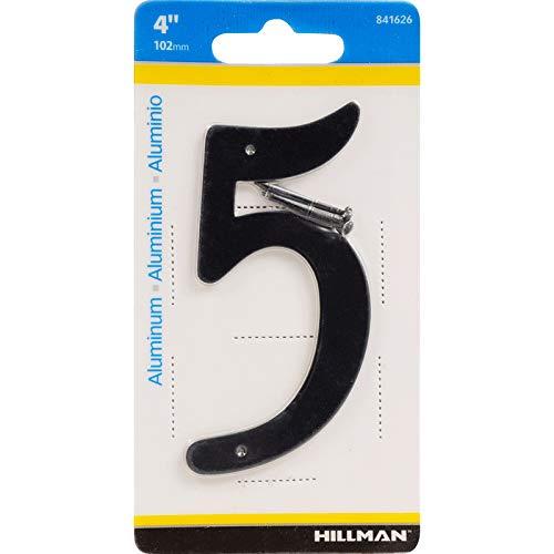 Hillman 4 in. Black Aluminum Nail-On Number 5 2 Pack