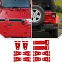 JeCar 12PCS Full Set Red Door Hinge Cover Trim Kit for 2007-2018 Jeep Wrangler JK JKU Door Hinge Covers & Hood Hinge Covers & Tailgate Hinge Covers