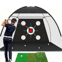 Golf *32.5*16Cm Golf Practice Net With Foldable Triple Golf Mat, All In 1 Golf Hitting Net With Scoreboard And Target, Golf Nets For Chipping Practice For The Backyard, Ideal Christmas Gifts For Men