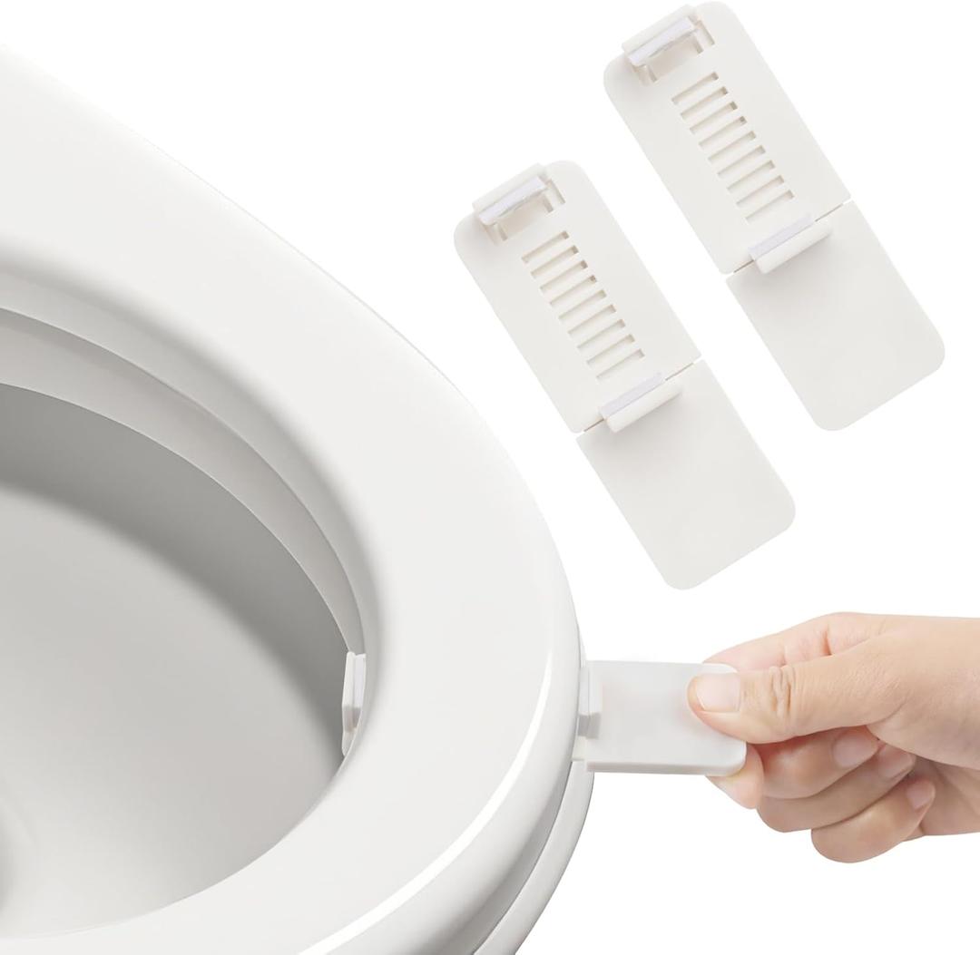 7 x Toilet Seat Handle Lifter  No Touch Toilet Lid Lifter Clip, Easy-Lift Toilet Seat Opener, Hygienic Plastic Toilet Tab for Bathroom, Kids, Adults  2-Pack White