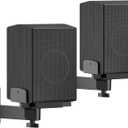 Heavy-Duty Studio Monitor Wall Mounts, Adjustable Speaker Wall Mounts for Samsung HW-Q Rear Speakers, Booshelf Speaker Brackets for Edifier R1280T/Klipsch/Polk, 5"-11" Dual Side Clamp WR Cable Ties
