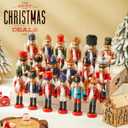 Liliful Christmas Nutcracker Ornament Set 18 Pcs Nutcracker Soldier Christmas Decoration Wooden Hanging Ornaments for Xmas Tree Figure Puppet Toy Present(Classic Style)