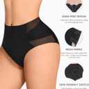 FeelinGirl Tummy Control Underwear Shapewear for Women Mid Waisted Shaping Panties Lower Belly Body Shaper Girdle (Black, XL)