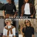 Ficerd 2 Pack Women's Mock Turtleneck T Shirts, Half Sleeve Business Casual Tunic Tops Slim Fit Summer Basic Dressy Tee Shirt