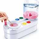 2026 Upgraded Paint Brush Cleaner Tool, Painting Station with Brush Washer for Kids, Acrylic Watercolor Paint Water Dispenser, Art Supplies Paintbrush Rinser for Artists (Pink)