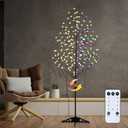 Lightshare Cherry Blossom Tree 6FT 208 LED Lighted Tree Multicolor with Remote Contrl for Decoration Inside and Outside, Home Patio Wedding Festival Christmas Decor (6.5FT)