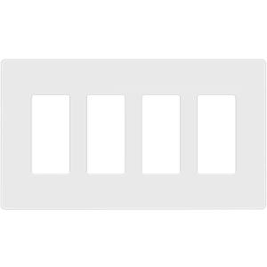 ENERLITES Screwless Decorator Wall Plates Child Safe Outlet Covers, Gloss Finish, Medium Size 4-Gang 4.88" H x 8.58” L, Unbreakable Polycarbonate Thermoplastic, SI8834M-W, White