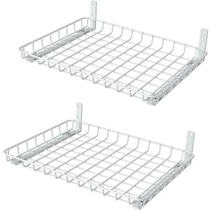WALMANN Wall Shelves, 12 * 18 inch Wall-Mounted Storage Shelves for Garage, Closet, Laundry Room, Heavy Duty Wall Shelving, Holds Up to 60 lbs(Pack of 2, White)
