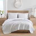 Stone Cottage | Willow Way Collection | Quilt Set - 100% Cotton, Ultra-Soft & Reversible Bedding with Matching Sham, Pre-Washed for Extra Comfort, Twin, Grey