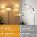 SIBRILLE 36W Corner Floor Lamp Dimmable - 3 Lights Arc Floor Lamps Standing Lamp with Remote & Touch Control, Tall Lamp for Living Room Corner, Bedroom, Office