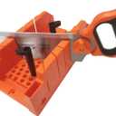12" Miter Box with Saw Included, Reinforced Steel Back Saw for Accurate Cutting, Preset 90 45 22.5 and 0 Degree Cuts, 4-1/2in x 3in (width x Height) Cutting Capacity