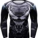 Red Plume Men's Anime Series Compression Sports Shirt Skin Running Long Sleeve Tee (Style C, XXL)