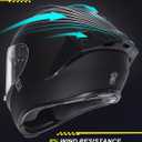 Full Face Motorcycle Helmet with Spoiler - Advanced Aero Design for Men and Women (Unisex) (Size: L 59-60cm, Black)