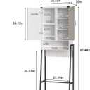 Over The Toilet Storage Cabinet with 2-Door Design Bathroom Organizers and Storage with Anti-Tip Device Over Toilet Organizer with Shelves for Bathroom,Restroom,Laundry White, 23.46" X 9.96" X 67.28"