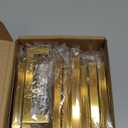 goldenwarm Gold Cabinet Pulls Brushed Brass Drawer Pulls 10 Pack - LSJ12GD102 Gold 4inch Kitchen Cabinet Handles Square Bar Pulls Antique Brass Bathroom Cabinet Hardware 4" Hole Spacing