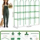 65" Cucumber Trellis for Climbing Plants Outdoor, Metal Garden Trellis for Raised Bed, Plant Support Structures with Netting for Cucumbers Tomatoes Beans Peas (67 * 17 * 65inch(L*W*H), Trellis)
