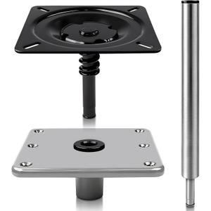 Boat Seat Pedestal Base Mount Kit Package, 3/4 Inch System Includes 7x7 Inch Marine Base Plate Locking Post and 16 Inch High Boat Seat Post Compatible with Pontoon Fishing and Bass Boats