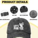 Funny Golf Distressed Washed Black Baseball Caps Let's Par Tee Pure White Printed Cotton Adjustable Baseball Hats for Men Women Great Birthday Gifts for Dad Mom Friend Coworker Golf Lover (Gray)