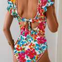 Aidonger Women's One Piece Ruffle Swimsuit Tummy Control Bathing Suit, M