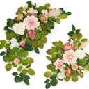WEIERYUE(Pack of 2 Artificial Flowers Decorations, Wedding Flowers, Wedding, Banquet, Party, Reception Entrance Welcome Sign and Background DecorationChampagne