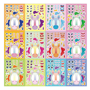 36 PCS Make-a-face Sticker Sheets Large Make Your Own Mix and Match Stickers for Kids Sticker Play Set Reusable Stickers Fantasy Kids Arts and Crafts Activity Party Favor Supplies Craft (Princess)