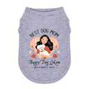 Wollmix Happy Best Dog Mom Mother's Day Small Dog Clothes Outfit T-Shirts Gifts for Women – Large Medium Sized Girl Female Puppy Sleeveless Holiday Apparel Vest with Slogan Print S Heart