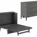 AFI, Santa Fe Full Murphy Bed Chest with 6" Mattress & Built-in USB Charger, Grey