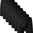 youlehe Men's Underwear Soft Bamboo Viscose Boxer Briefs Stretch Trunks Pack (Black, XXL)