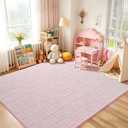 4x6 Pink Washable Shag Area Rug for Girls Bedroom, Modern Geometric Non Slip Living Room Rugs, Fluffy Soft Thick Carpet for Kids Room, Dorm, Office, Bedside, Entryway and Home Decor