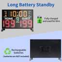 YZ Bigger LED Digital Scoreboard, Portable Basketball Scoreboard with Timer Clock, Electronic Scoreboard with Remote, Tabletop Scoreboard Clock, Score Keeper for Outdoor Game