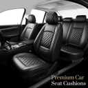 Fit for Forester Car Seat Covers Compatible with Subaru Forester 2007-2025 2026-Waterproof Breathable Leather Automotive Seat Cushions Protector, Airbag Compatible, Full Set 5 Seats(Black)