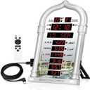 Azan Clock, Muslim Athan Prayer Clock, Athan Wall Clock with Digital LED Backlight for Islamic Home Office Mosque Eid Ramadan Gift Silver