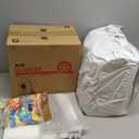 White Bounce House, Bounce House for Kids 3-6 with Double Slides, Bouncy House with Ball Pit Blower Included, Bouncy Castle IndoorOutdoor, 10.5ft L x 9.3ft W x 7.3ft H, Nice Choice for Party