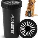 Dexas MudBuster Large Dog Paw Cleaner in Matte Black - Fits 2.5"-3.5" Wide Paws, Portable Paw Washer for Muddy Paws, Dog Paw Cleaning Cup with Gentle Silicone Bristles, Quick Clean Pet Paw Washer