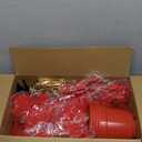 4 Sets 18.5 Christmas Poinsettia Artificial Flowers Potted with Gold Pot Bags Desktop Plants for Home Garden Table Centerpiece Window Gift Holiday Xmas Decor