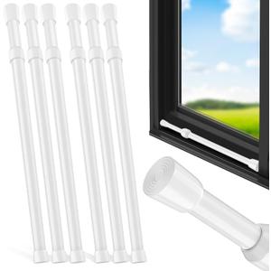 6 Pack Window Security Bar Adjustable Sliding Lock Security Stick for Rubber Tips, Adjustable Sliding Glass Door Lock Bars 15.7''-27.5'' Window Safety Lock Bar (16" to 28"-6Pcs)