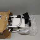 Walkers for Seniors with Seat, Lightweight Folding Space Saver Mobility Rolling Walker, Height Adjustable Standard Walker with Aluminum Frame, 5-inch Wheels, Compact Travel Walker (Silver)