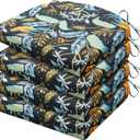 HARBOREST Outdoor Chair Cushions Set of 4, Water Resistant Patio Chair Cushions with Ties, Outdoor Seat Cushions for Patio Furniture, 17"x16"x2", Philomel
