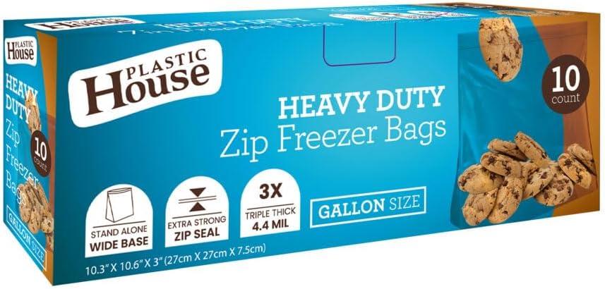 Zip HD Freezer Bags, 1 Gallon Size, Case of 240 (24 packs x 10)