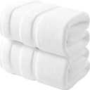 REDKISS 100% Cotton Bath Towels Set of 2, Extra Large Bath Sheets 35 X 70 Inches, 800G, Quick Dry, Ultra Soft & Super Absorbent Bathroom Towel Sets for Bathroom, Gym, Spa, Pool & Hotel, White