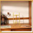 MorningRo Gold Gold Metal Table Top Easel Bamboo Easel Stand for Display Metal Tripod Picture Photo Frame Modern Book Plate Desktop Art Holder Stand Decor Wedding Sign (6 x 4 x 3 Inch)