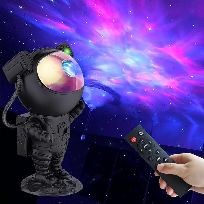 Astronaut Star Projector Galaxy Light, 360° Space Man Buddy Projector Sky LED Night Light Space Starlight Planetarium Spaceman Lamp Gifts for Kids Adults Bedroom Ceiling Room Decor (Black)